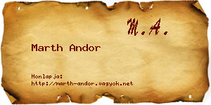 Marth Andor névjegykártya
